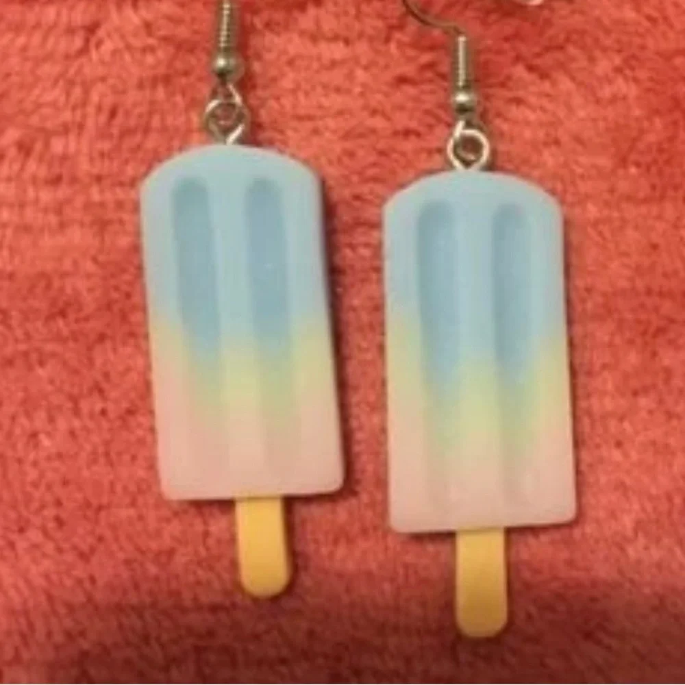 Rainbow Pastel Popsicle Summer Vacation Blue Yellow Pink Ice Cream Kawaii Dangle